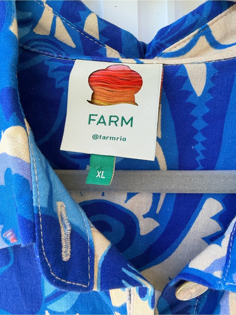 Farm Rio Printed Romper - Blue Jumpsuits and Rompers - Picture 3 of 4